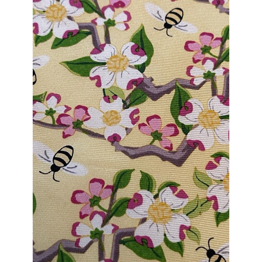 Angela Moore Hand Made Gold Pink 100% Imported Silk From Italy Made In Usa - Picture 9 of 9